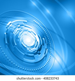 Background with circular abstract lens design, vector illustration.