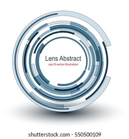 Background with circular abstract lens design, vector illustration.
