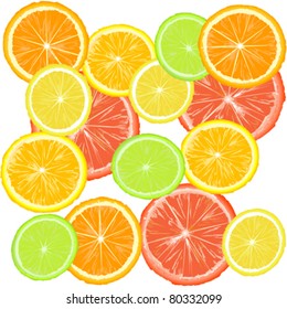 Background with citric fruits