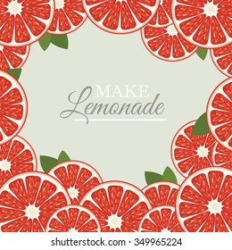 Background with citrus fruits in vector. Lemon, mandarin, lime.