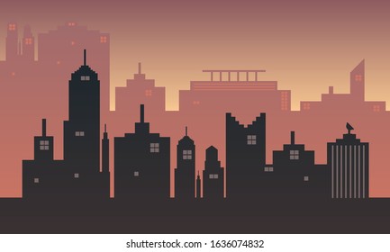 Background of a city with evening atmosphere
