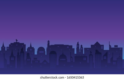 Background city with many buildings in the morning