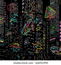 Background City Nightlife Vector 