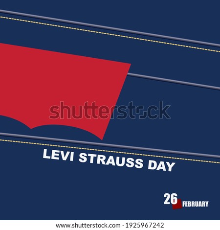 Background of classic denim pants with stitching for the date dedicated to jeans in February