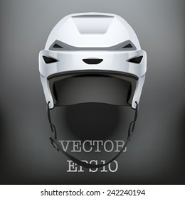 Background of Classic Ice Hockey Helmet  Sports Vector illustration isolated on white background.