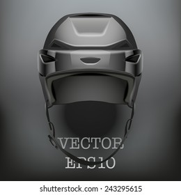 Background of Classic Ice Hockey Helmet  Sports Vector illustration isolated on white background.
