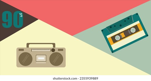 background classic vintage cassette 90 multimedia