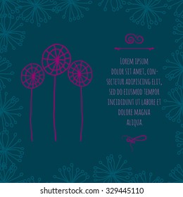 background with clipping mask. Hand drawn elements.Vector