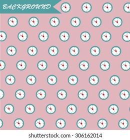 Background with clocks, vector.