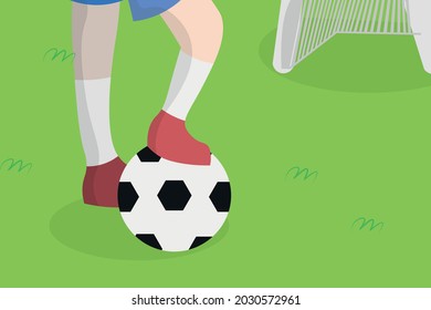 Background of Closeup One person playing football. Healthcare and Medical concept