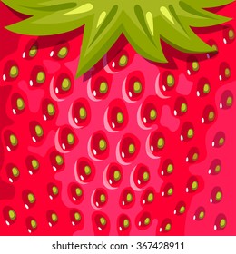 Background with a close-up ripe strawberry