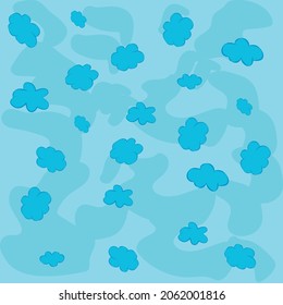 background with clouds and geometric shapes