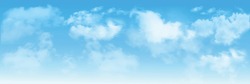 Background With Clouds On Blue Sky. Vector Background