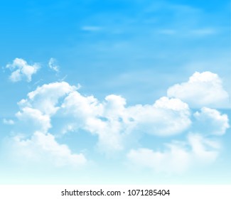 Background With Clouds On Blue Sky. Blue Sky Vector