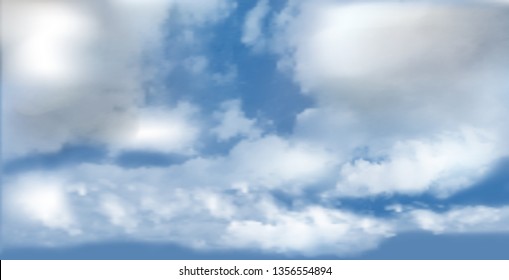 Background with clouds on blue sky. Blue Sky vector