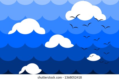 Background  with clouds on the blue sky.