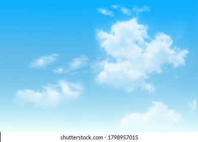 Background with clouds on blue sky. Vector background