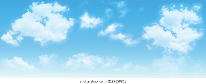 Background with clouds on blue sky. Vector background