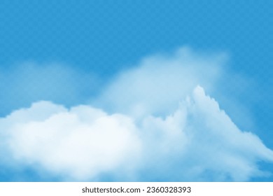 Background with clouds on blue sky. Vector background