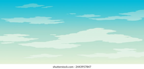 Background with clouds on blue sky. Vector background