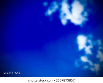 Background with clouds on blue sky. Vector background