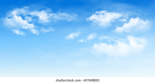 Background With Clouds On Blue Sky. Blue Sky Vector