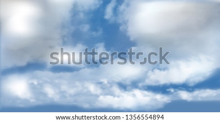 Background with clouds on blue sky. Blue Sky vector