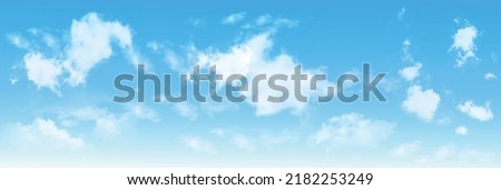 Background with clouds on blue sky. Vector background