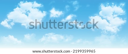 Background with clouds on blue sky. Vector background