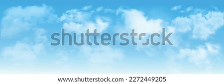 Background with clouds on blue sky. Vector background