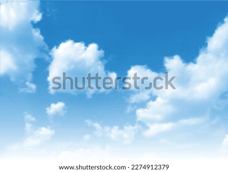 Background with clouds on blue sky. Vector background