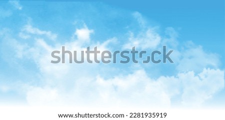 Background with clouds on blue sky. Vector background