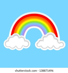 background with clouds and rainbow