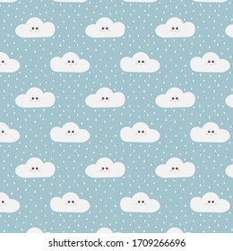 Background with clouds. Vector image for fabric, wallpaper, clothes, diapers.