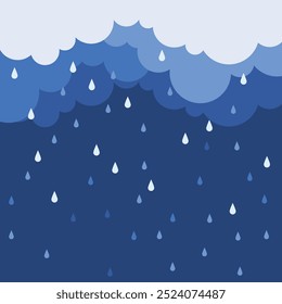 background of cloudy clouds with raindrops