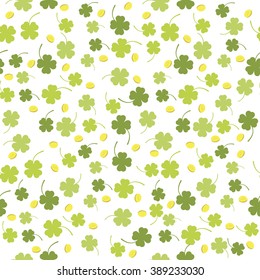 Background with clover. The pattern for St. Patrick's Day. Floral background.