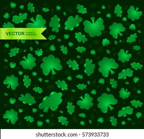 Background with clover. The pattern for St. Patrick's Day. Symbol of st. Patrick's day, national holiday of Ireland. Irish symbol. St. Patrick's Day background.