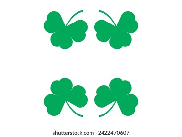 Background of clovers as a frame on white background.