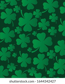 Background with clovers, St. Patrick's Day background (vector illustration)