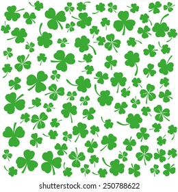 Background with clovers, St. Patrick's Day background (vector illustration)