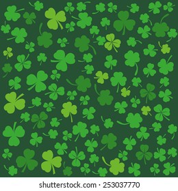Background with clovers, St. Patrick's Day background (vector illustration)