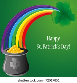 Background with clovers for St.Patrick`s day, vector illustration
