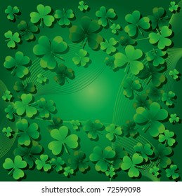 Background with clovers for St.Patrick`s day, vector illustration Find one Happy Four-leafed clover/