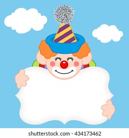 Background with clown and label