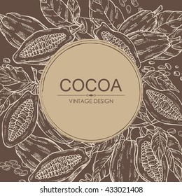 Background with cocoa , hand drawn