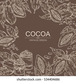 Background with cocoa , hand drawn.