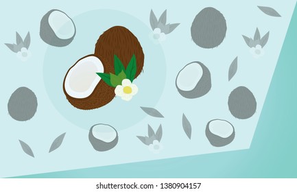 Background of coconut and flower