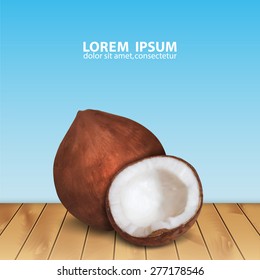 Background with coconut. High quality vector. EPS10 vector