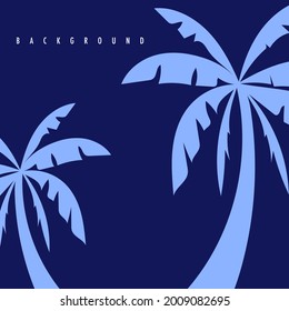 Background with Coconut tree , Vector in simple flat style with copy space for text isolated on blue background , illustration Vector EPS 10