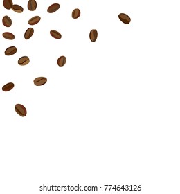 Background with Coffee Beans for Print, Poster, Card. Fresh morning Pattern for Cafe or Coffee House Decoration. Simple Rough Motif. 